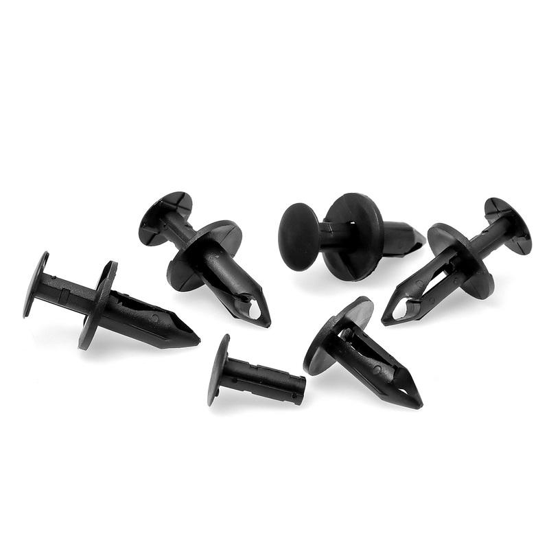 8mm Car Retainer Clips Plastic Fasteners Kit Auto Trim Panel Clip Black Car Bumper Rivet Set Replacement Push Pin 50PCS