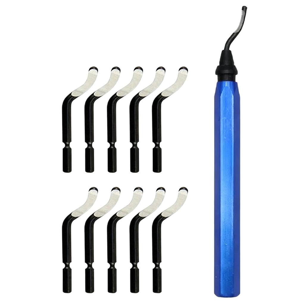 Deburr Blade Deburring Tools Tools Flexible Deburring Remover Hand Tools Handle High Speed Steel With 10pcs Rotary Deburr Blades