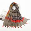 Fashion Thin Tassel Viscose Shawl Scarf for Women Luxury Design Neckerchief Wrap Pashmina Muslim Hijab Echarpes 180*90Cm