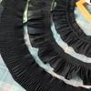 1Meter Black Lace Fabrics For Sewing Clothes Pleated Ribbons Diy Crafts Supplies Party Dress Needlework Decorative Trimmings