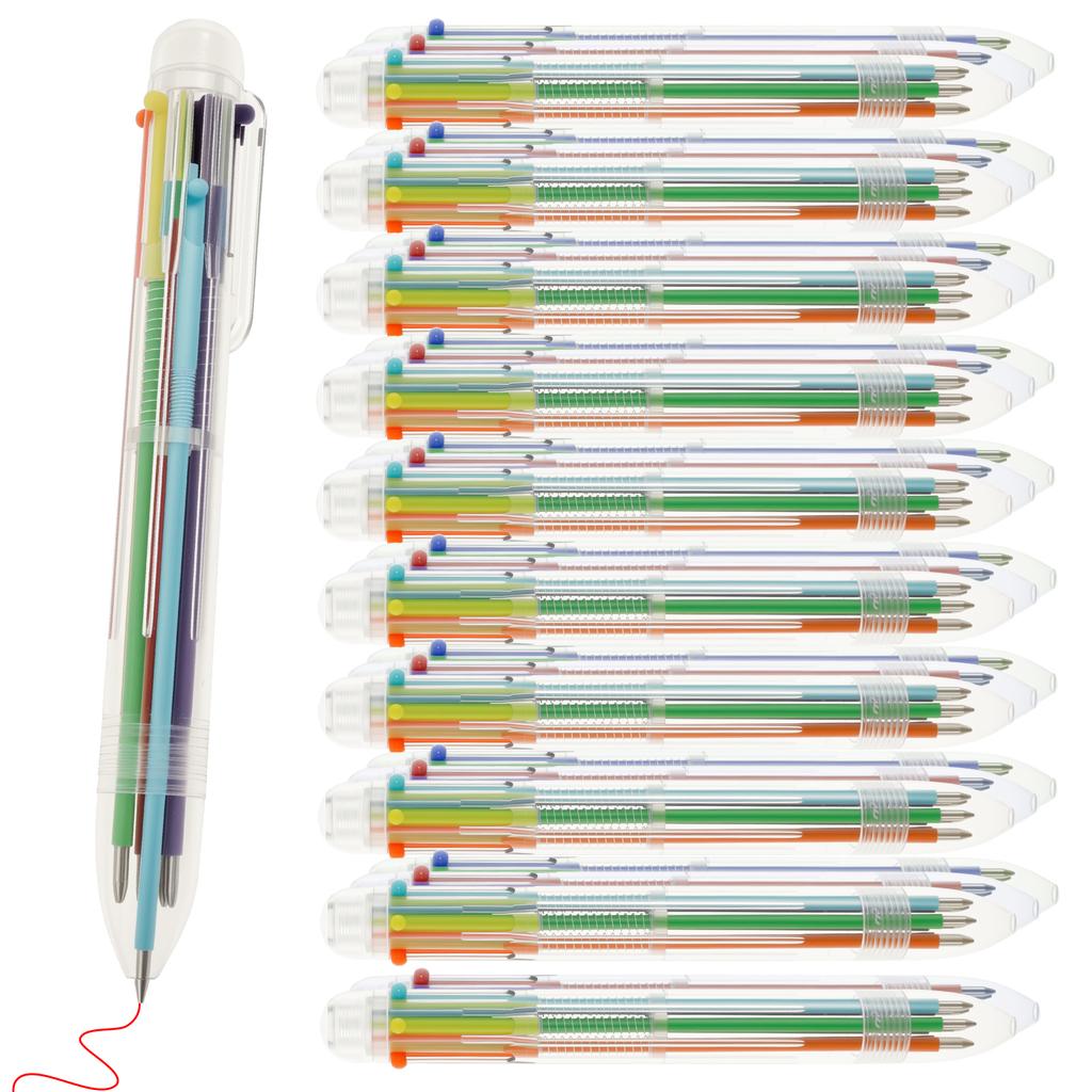 30/60Pcs Christmas 4/6 Colors Ballpoint Pens Cute Cartoon Santa Multicolor Pen Kids Christmas Gifts School Stationery Supplies