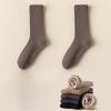 Men's Autumn and Winter New Thick Plus Fluff Ring Deodorizing Solid Color Tube Stack Socks