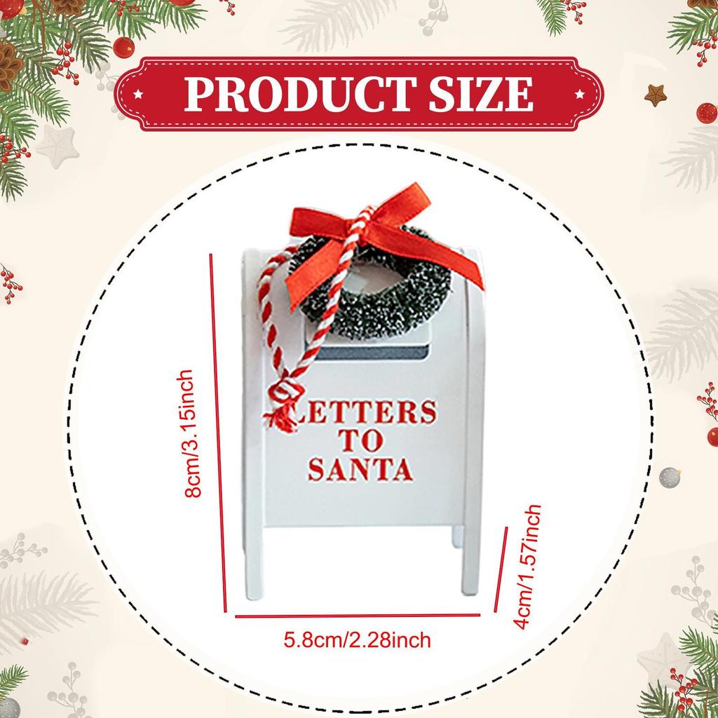 Santa Mailbox Mini Cute Mailbox Letters Decoration Box, Christmas Mailbox, for Tabletops