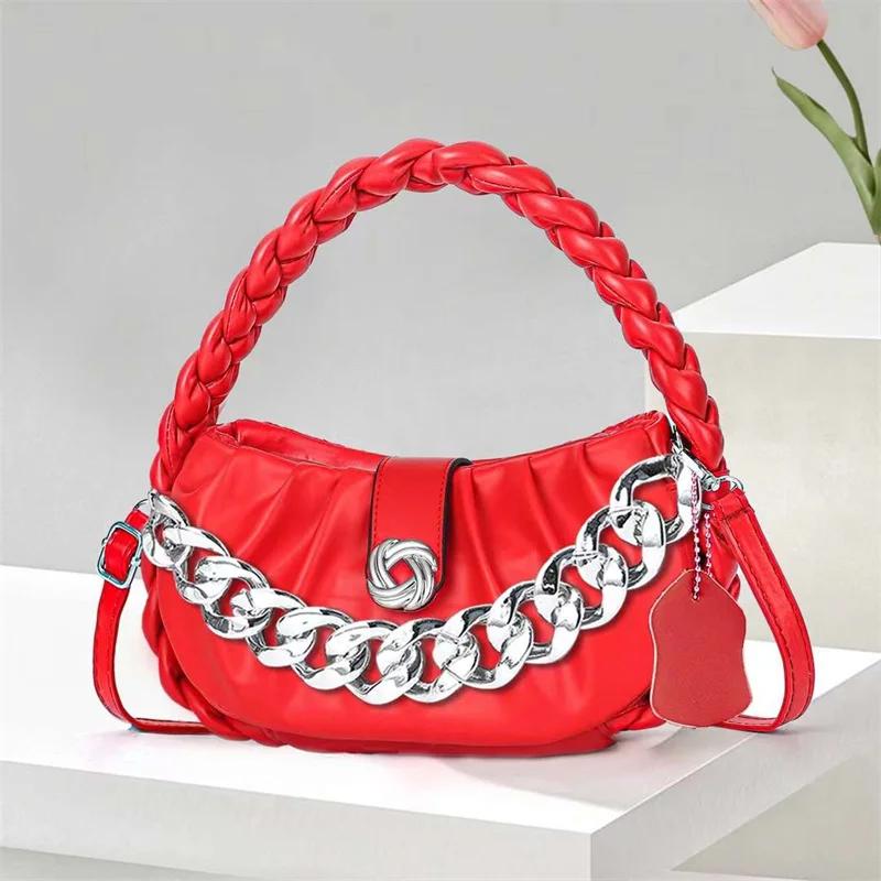 

Женские плиссированные сумки из ПУ с мягкой ручкой, сумки с твердыми ручками, плиссированные шарики из теста, высокое качество, модный карман