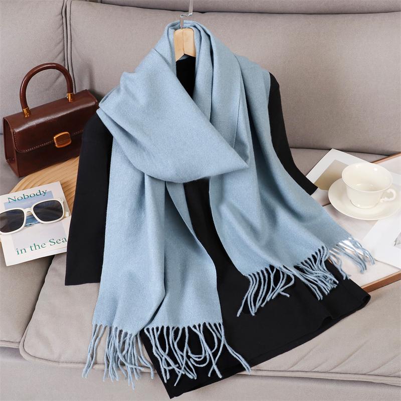 69 Colors Winter Scarf for Women Warm Cashmere Scarves Hijab Solid Lady Long Shawl Wrap Female Pashmina Bandana Poncho Stoles