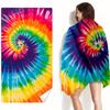 Vibrant Tattoo Art Beach Towel, Bold Graphic Design Quick-Dry Sand-Free Microfiber Bath Towel for Travel, Gym, Yoga and Swimming
