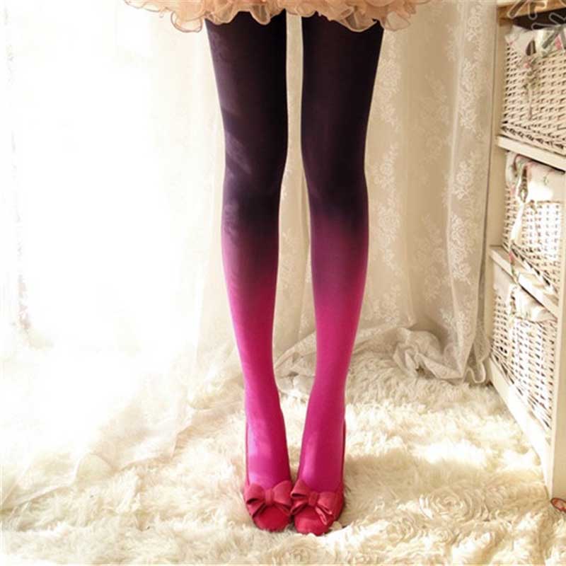 12 Opaque Gradient Velvet Tights Women Spring Autumn Summer Sexy Pantyhose Sheer Nightclub Stockings Female Hosiery Pantys