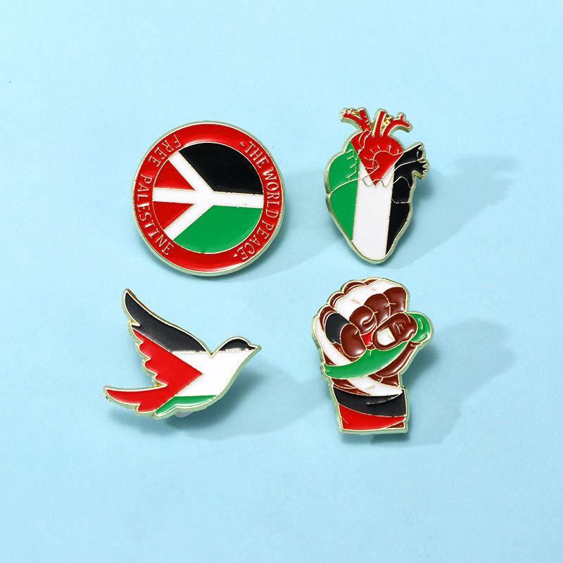 Peace and Freedom Brooch, Palestinian Flag Brooch, Chest Badge, Clothing Accessories, Palestinian Brooch