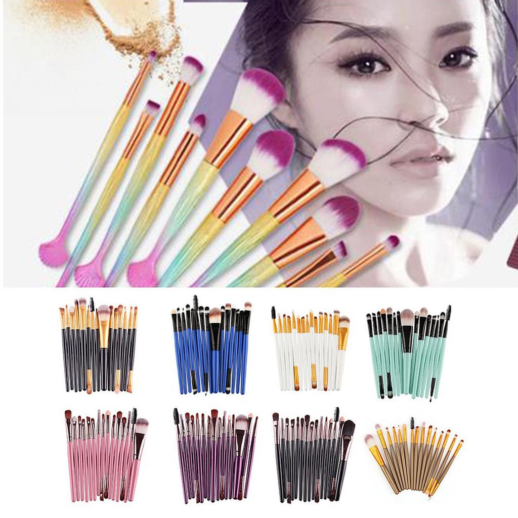 15Pcs Makeup Brushes Set Eye Shadow Foundation Powder Eyelashes Makeup