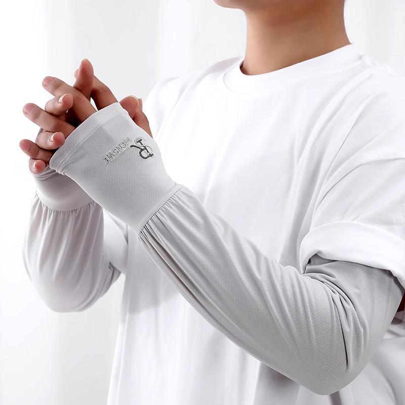 Unisex UV-Schutz Eisseide Armstulpen: Lockere Passform, Übergröße - Ideal zum Radfahren und Autofahren.