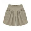 Damenmode Sommer Locker Lässig Elastische Taille Shorts Strandshorts Einfarbig Atmungsaktiv Weitbeinige Hosen