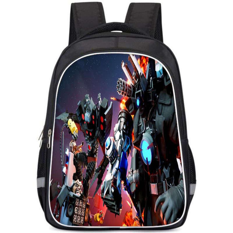 Cartoon Anime Themed Large Capacity Double Layer Backpack For Boys In Oxford Fabric
