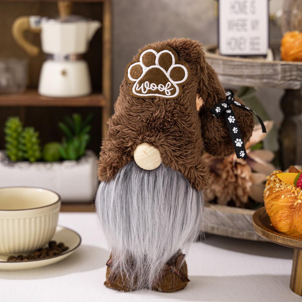 Fun Gnome Plush Doll For Pets Adorable Fabric Decoration Soft Toy In Stylish Shade Khaki