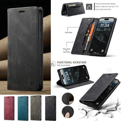 Leather Wallet Case For Samsung Galaxy S9 S10 Plus S20 FE S21 S22 S23 S24 S25 Ultra Luxury Magnetic Flip Cover Phone Stand Bag