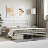VidaXL Metal Bed Frame with White Headboard 193x203 Cm 353690