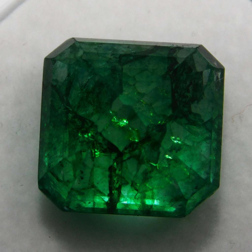 Natural Green Colombian Emerald 11.15ct Square Cut Certified Loose Gemstone