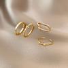 South Korea Dongdaemun Geometric Four-piece Ring Women's Cold Wind Temperament Slightly Inlaid Zircon Index Finger Ring Jewelry
