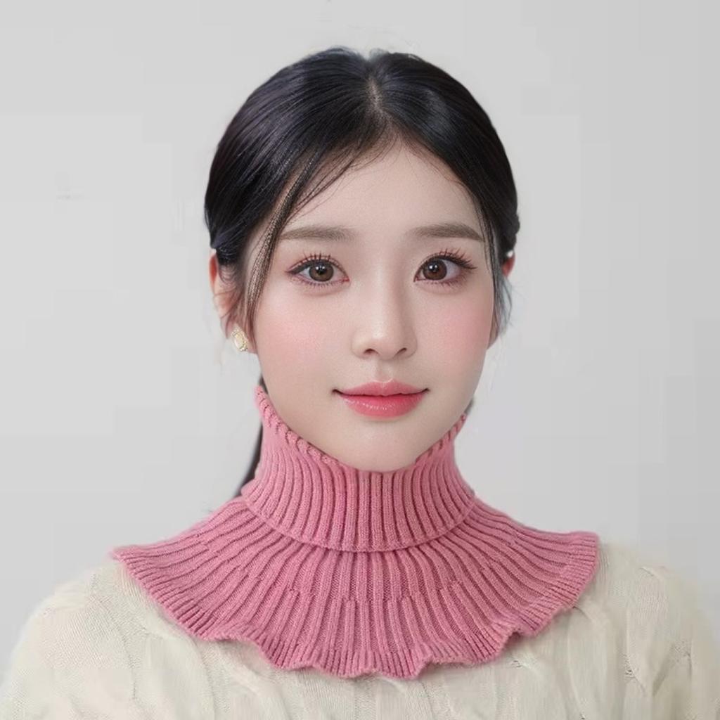 Wool Fake Collar Cervical Support Solid Knit Lapel Scarf Warm Versatile Neck Cover Fashion Minimalist High Neck Women