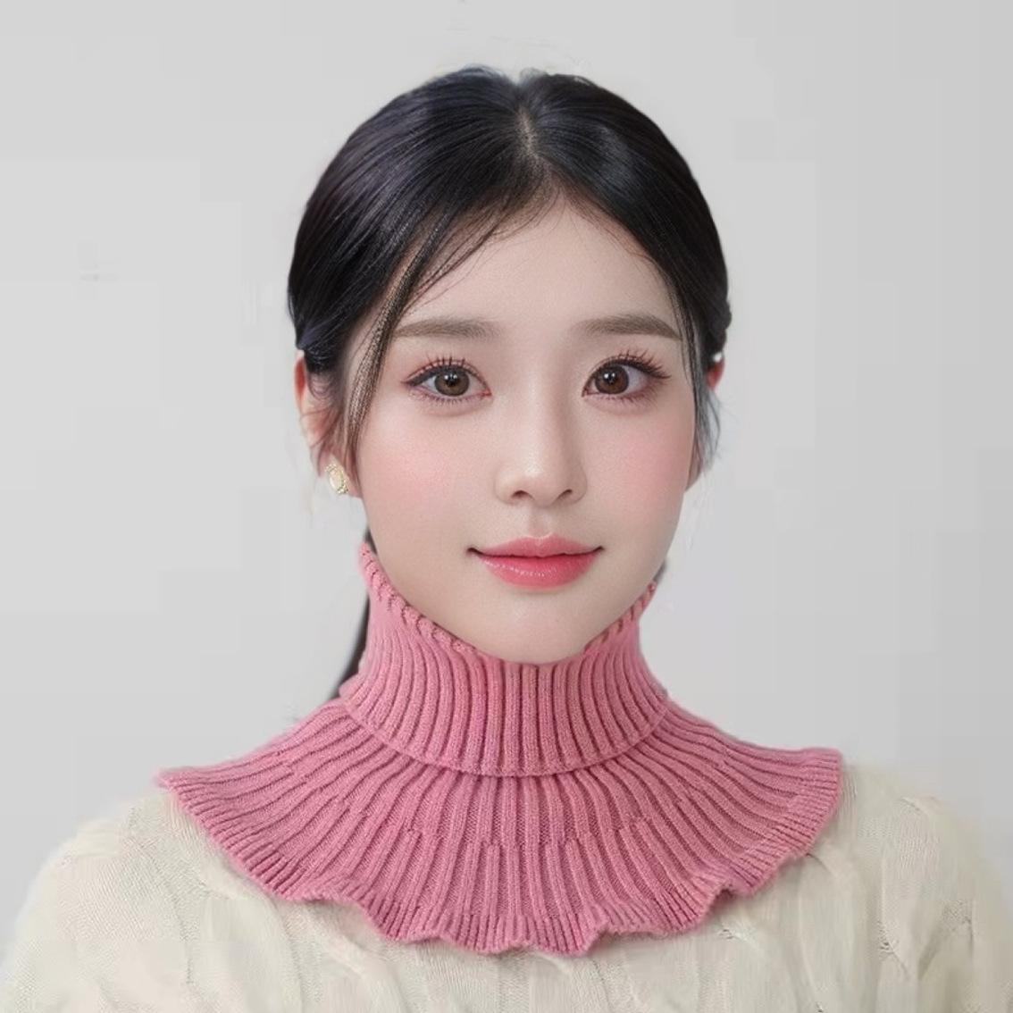 

Шерстяной фальшивый воротник Поддержка шейного отдела позвоночника Однотонный вязаный Лацкан Шарф Теплая универсальная защита шеи Модный минималистичный Высокий воротник Женский