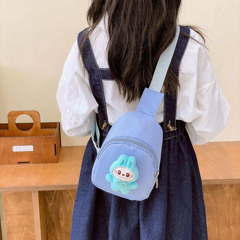 Chest Cartoon Doll Bag Nylon Material Adjustable Shoulder Strap Daily For