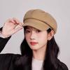 Solid Color Vintage Newsboy Cap Duck Tongue Painter Cap Casual Retro Berets Hat  Female