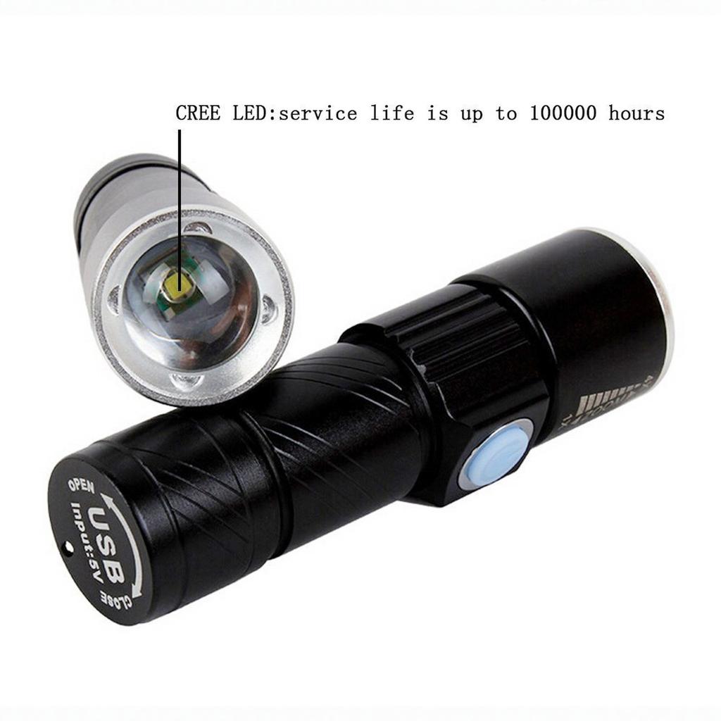 USB Wiederaufladbar Aluminiumlegierung Fahrrad Frontlicht Helle Taschenlampe