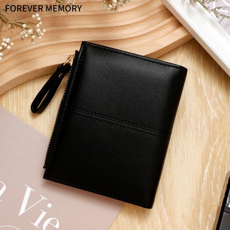 New Solid Color Short Women's Wallet Large Capacity Folding Wallet Zipper Women's Change Bag
