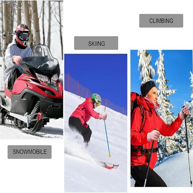 Ski Gloves Women Winter Fleece Thickened Warm Plush Cotton Waterproof Touch-Screen Gloves For Outdoor Riding Mountaineering