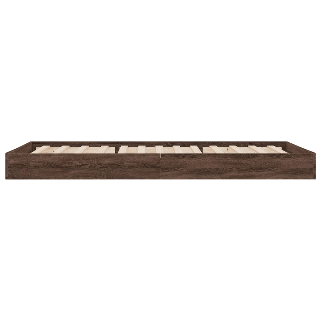 Bed Frame without Mattress Brown Oak Look 75 x 190 cm Engineered Wood