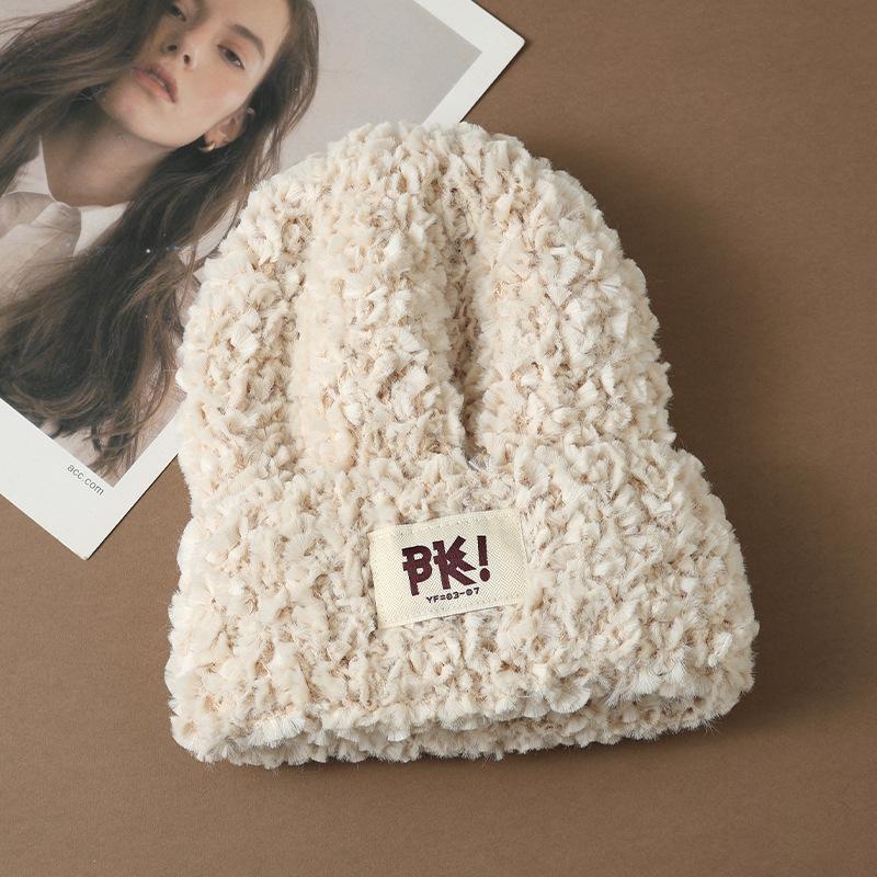 

Осень и Зима Новая Клейкая Чиджи Милая Эластичная Шерстяная Шапка Корейская Версия Универсальная Плюшевая Шапка Уличная Ветрозащитная и Теплая Шапка-Пуловер average size