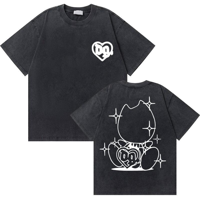 Washed Vintage Rapper Bladee Hip Hop Oversized Tshirt Drain Gang Graphic Tshirt Men Women Fashion Artistic Sense T Shirts