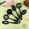 6 st Nylon Multifunktionell Svart Spade Sked Soppslev Spatel Set Non-Stick Köksredskap Matlagningsverktyg