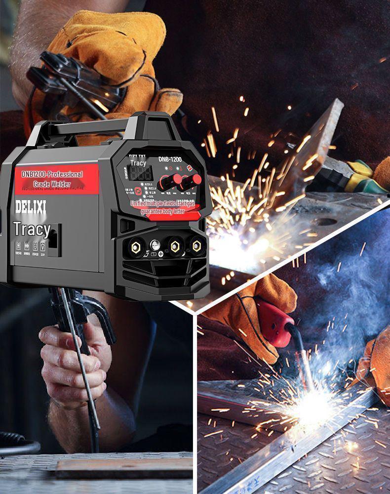 Delixi 220V Gasless MIG Welder 1200: Three-in-One Household Industrial Electric Welding Kit