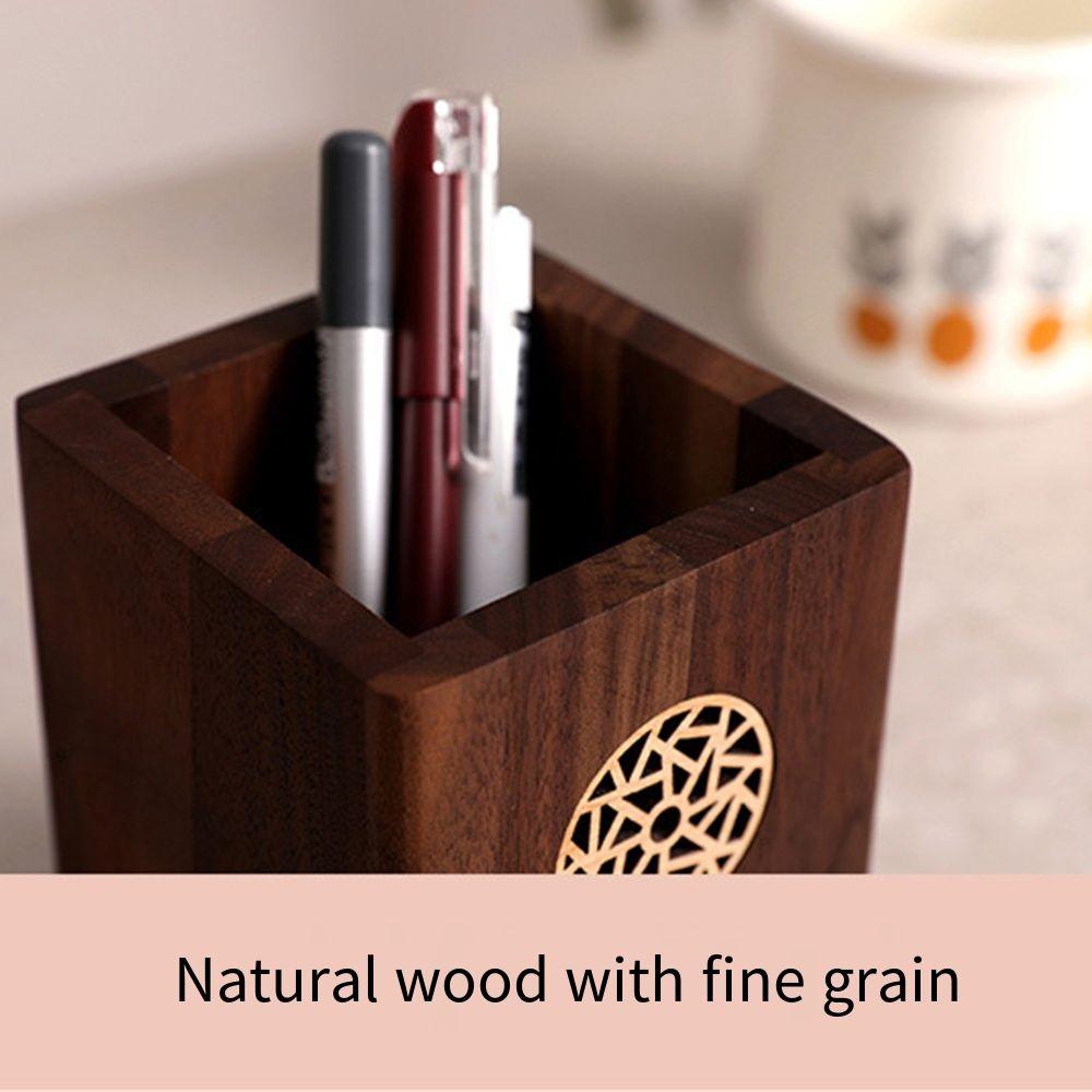 Vintage Wooden Pencil Box Multiple Use Marker Pen Storage Cup Desk Organizer Pen Container  School