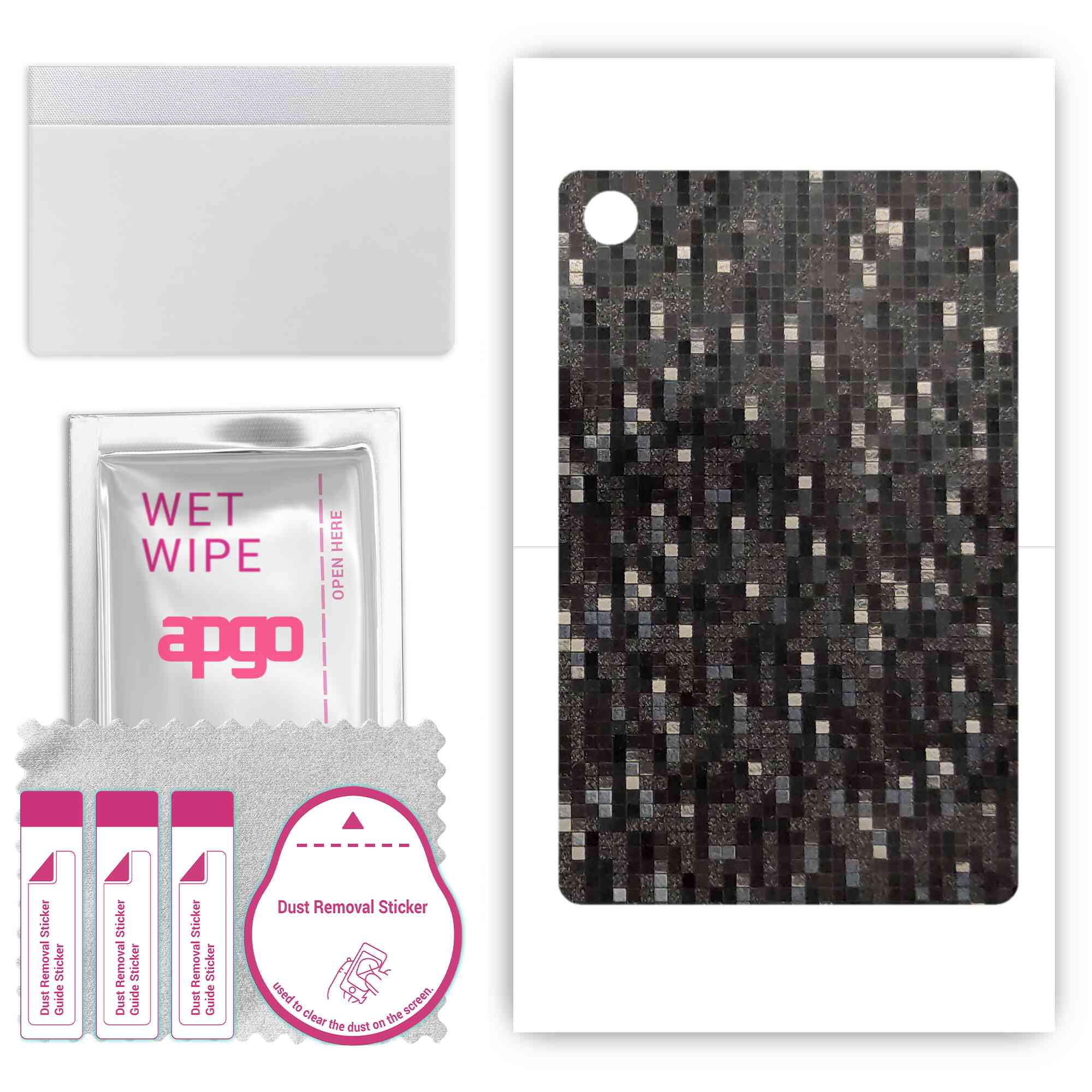 

Apgo Protective Skin Sticker для задньої панелі, сумісний із Lenovo Tab B10 3rd Gen, Wrap Film, Foil, Vinyl – Pattern Carbon Black Pixel