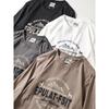 Trendy Retro Print Cotton Brushed Long Sleeve T-shirt