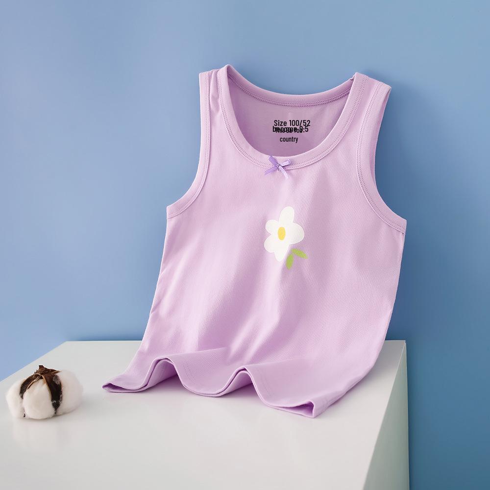 Summer Kids' Cotton Spaghetti Strap Vest - Colorful Base Layer for Boys and Girls