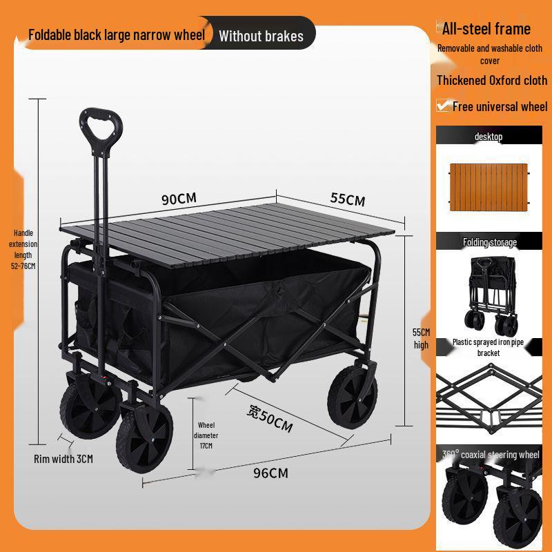 2025 Foldable Outdoor Camping Cart - Lightweight Picnic and Campsite Trolley