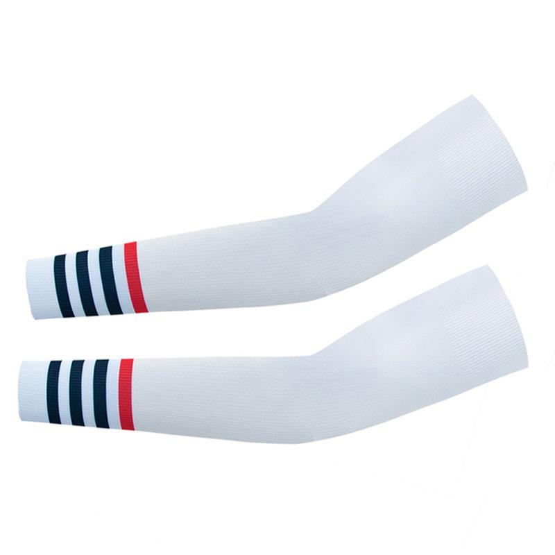 Cycling Sleeves Cooling UV Striped Fabric Running Arm Cover Sunscreen Sports Outdoor Arm Warmer