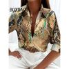 Leopard Print Pattern Lapel Button Women's Shirt 3D Printed Casual Fashion Long Sleeve Button Shirts New Spring Clothes Top
