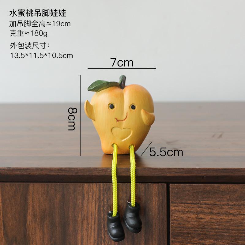 1pc Cute Cartoon Fruit Hanging Doll Ornament Creative Desktop Small Ornament Home Decoration Resin Gift
