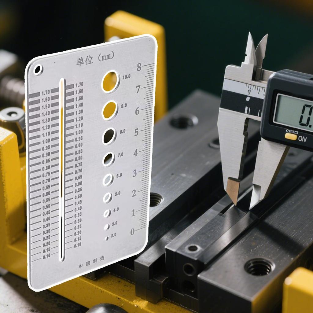 Stainless Steel Bolt Screw Gauge Card Portable Crack Width Ruler Tools for Pros 0.1-1.7mm Metric Gap Width Measuring Ruler