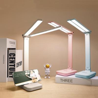 Desk LED Light Bedroom Bedside Light Double Lamp Table Light Eye Protection Rechargeable Folding Student Learning Dedicated