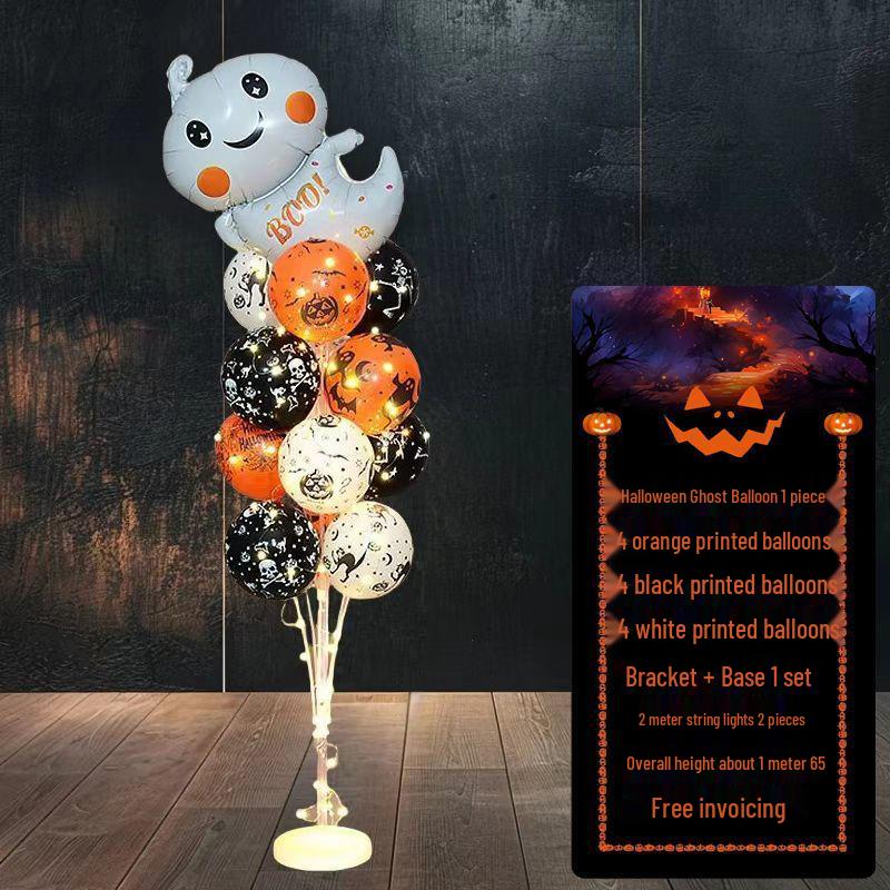 Halloween Pumpkin Skeleton Balloon Columns for Party and Event Decoration