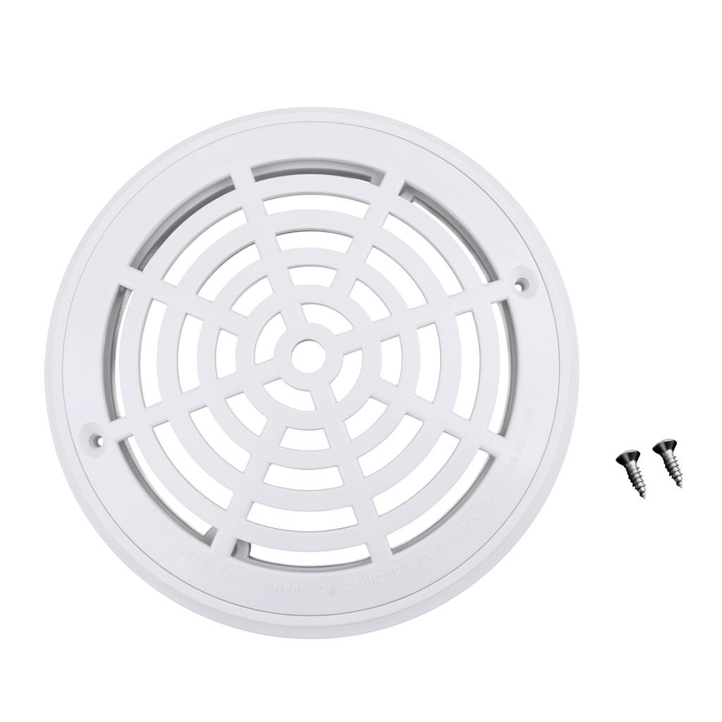 Replacement Cover Main Drain Swimming Pool Accessary with Screws White