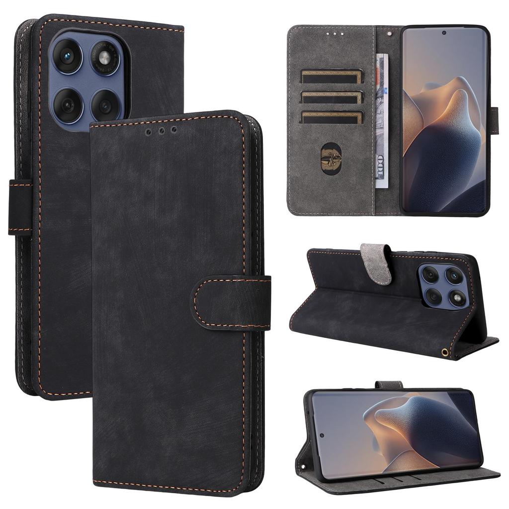 Housse à rabat pour Motorola Moto Edge 60 Fusion Cuir PU Protection intégrale Avec [Blocage RFID] Antichoc Durable Rétro Étui de téléphone