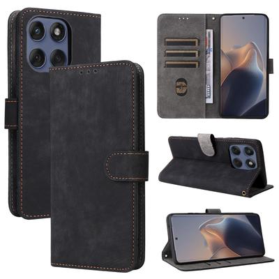 Klopový kryt pre Motorola Moto Edge 60 Fusion PU koža Plná ochrana tela S [RFID blokovanie] Nárazuvzdorný Odolný Retro puzdro na telefón