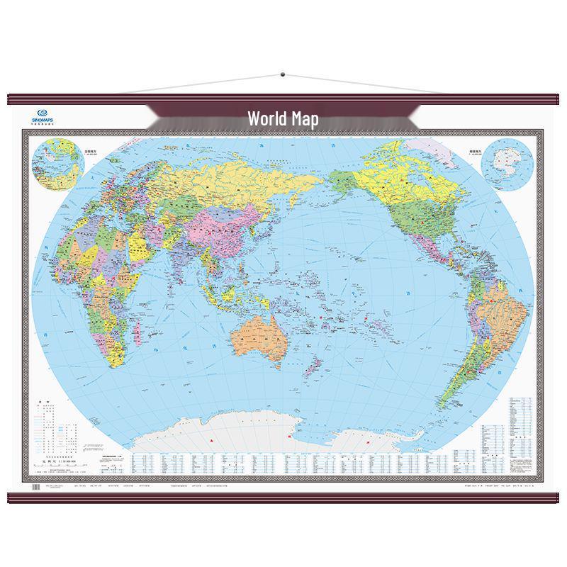 2025 China & World Map Wall Chart, 2x1.5m, Laminated & Waterproof for Offices