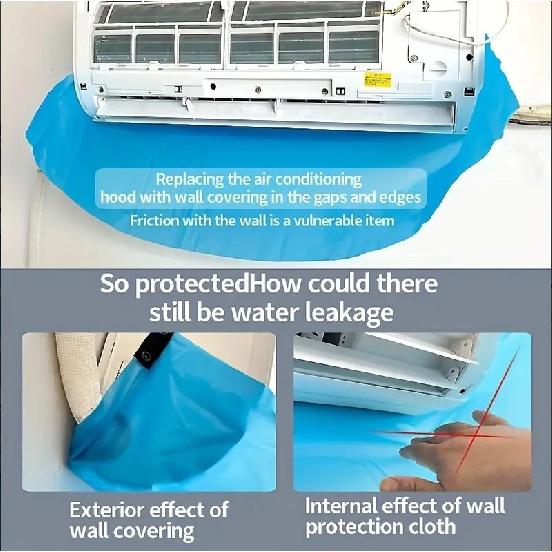 Summer Large Air Conditioning Cleaning Cover Kit 36000BTU Hanging AC Reusable Thickened Dust Water Bag Support Plate Cleaner Set