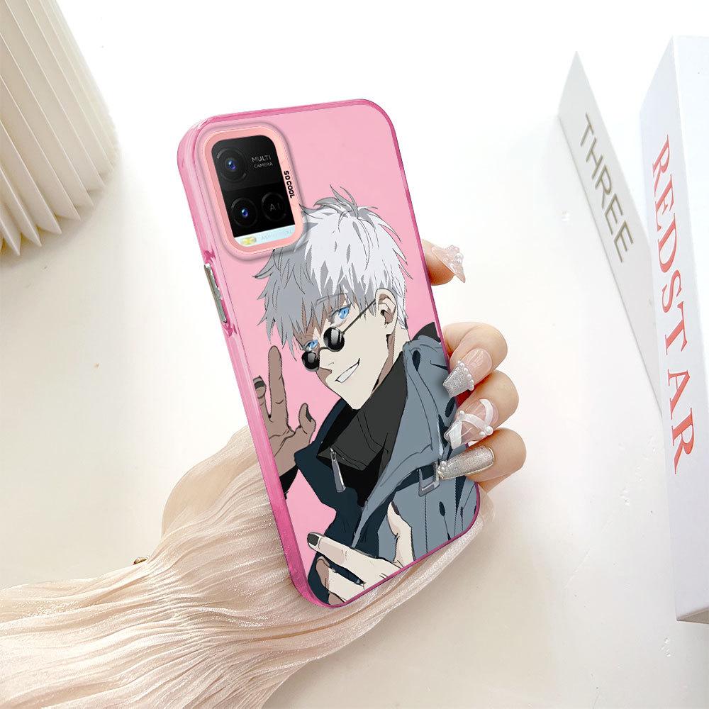 

Окрашенный узор, красочный серебристый, двухсторонний, жесткий, противоударный чехол для телефона Vivo Vivo Y27S темно-розовый